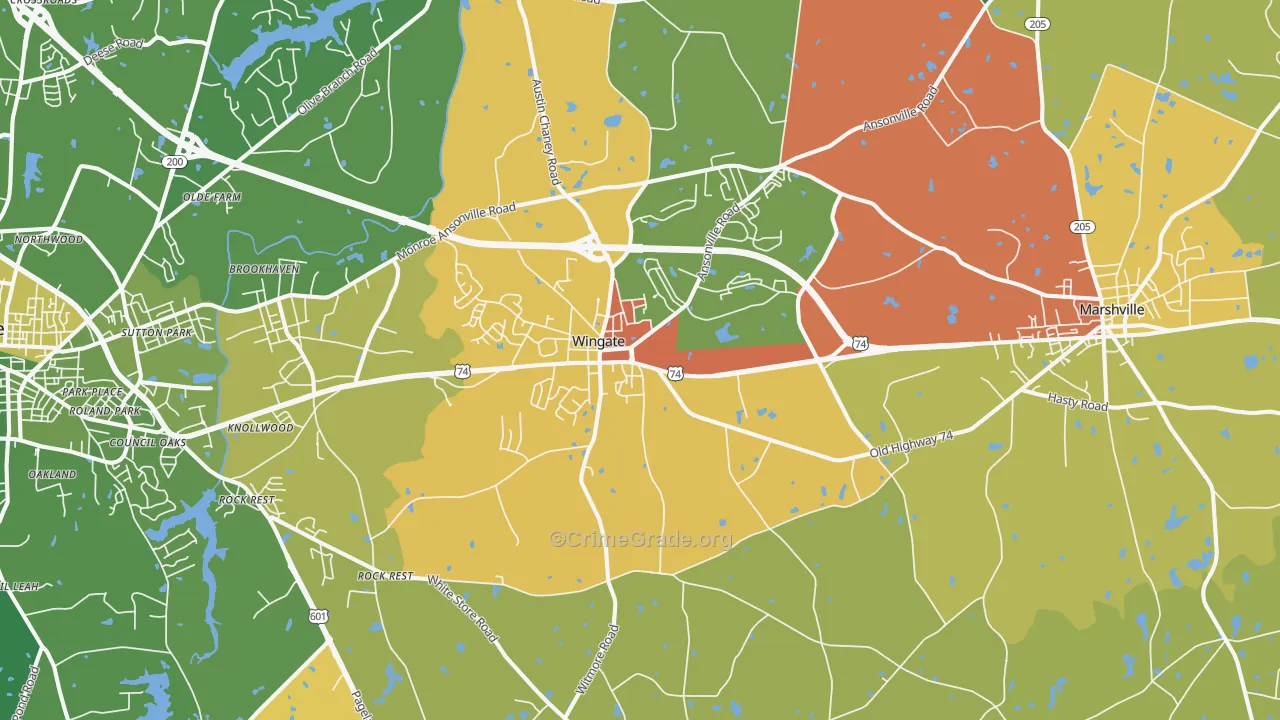 28174, NC Map of Drug-Related Crime Rates