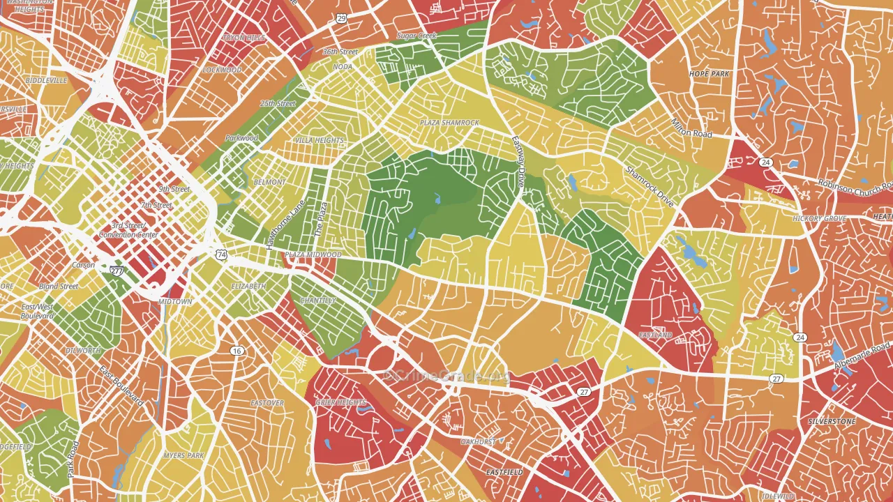 28205, NC Map of Drug-Related Crime Rates