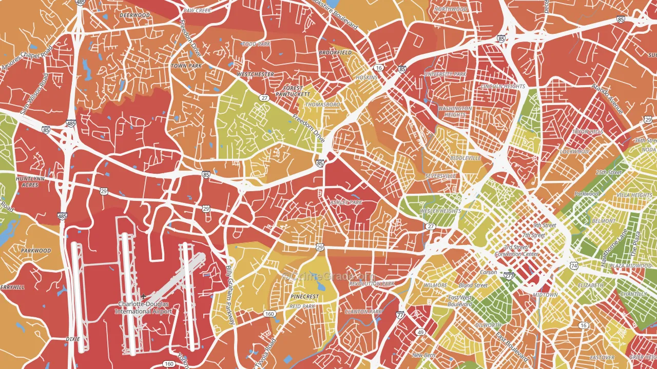 28208, NC Map of Drug-Related Crime Rates
