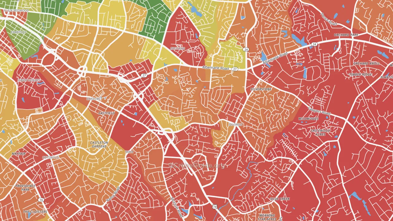 28212, NC Map of Drug-Related Crime Rates