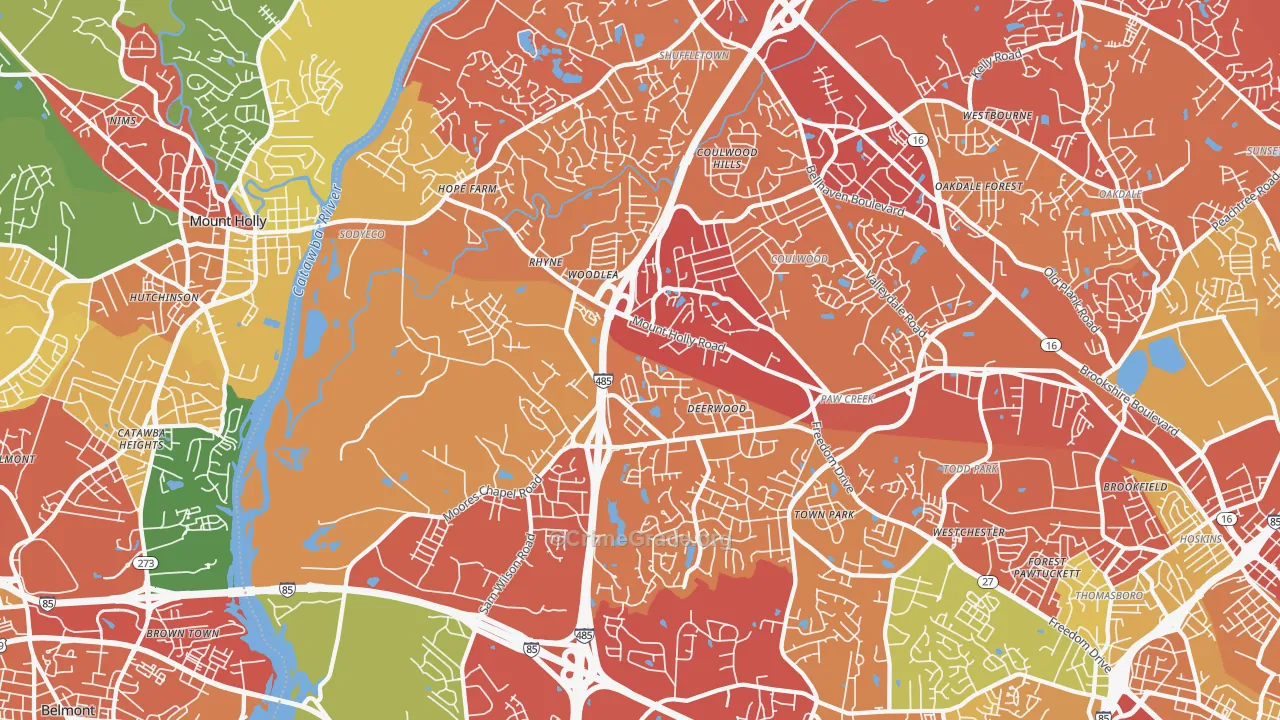 28214, NC Map of Drug-Related Crime Rates