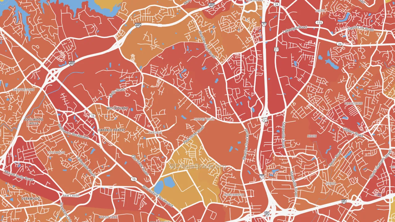 28216, NC Map of Drug-Related Crime Rates