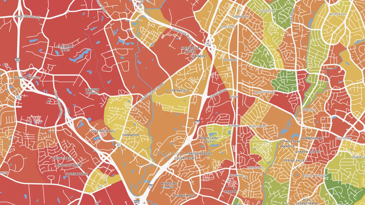 28217, NC Map of Drug-Related Crime Rates