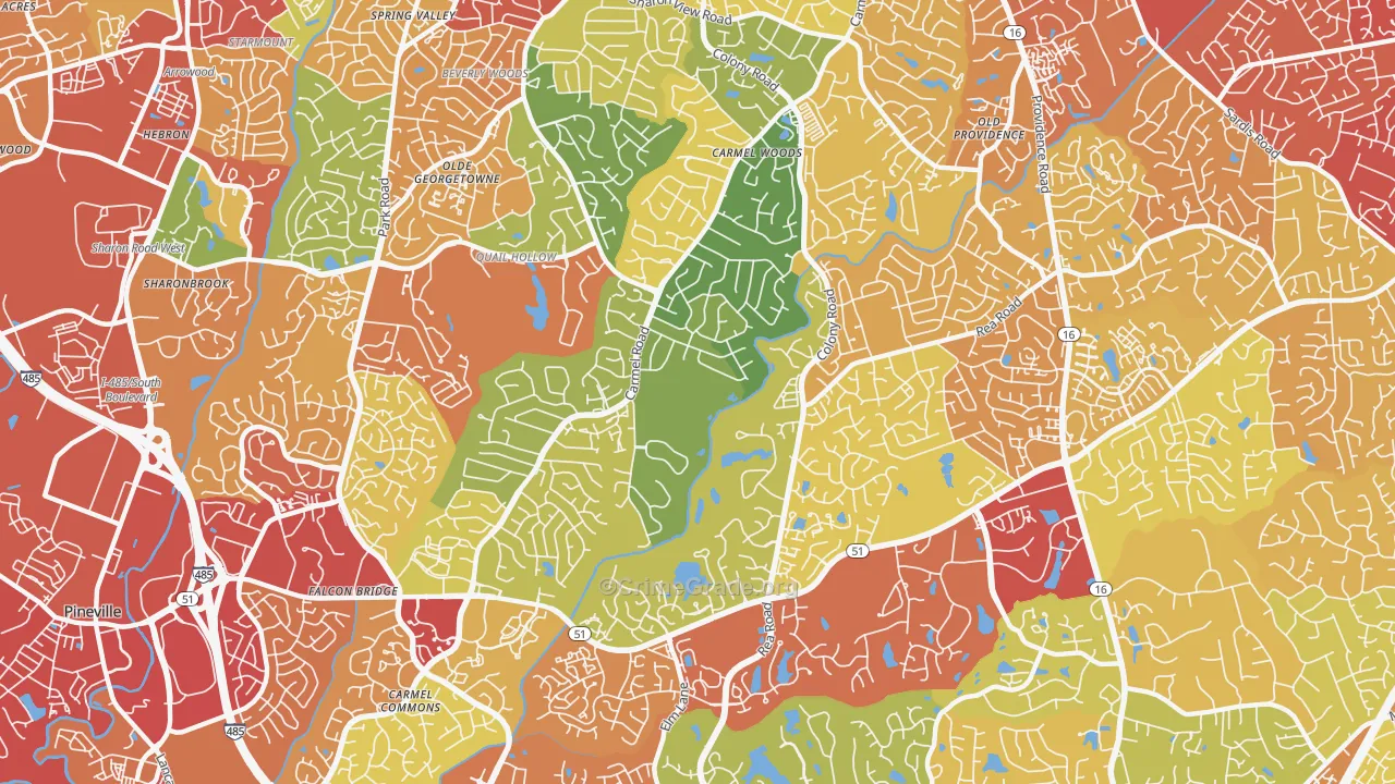 28226, NC Map of Drug-Related Crime Rates