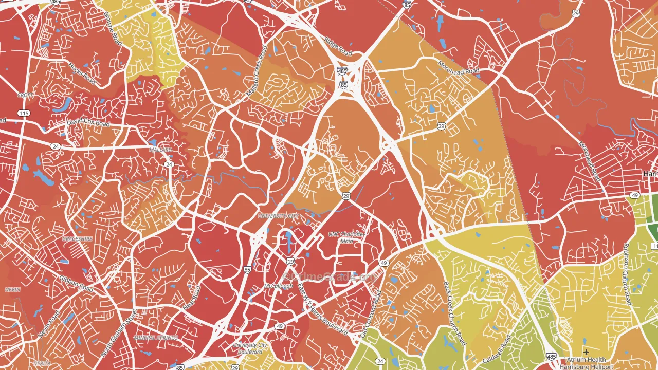 28262, NC Map of Drug-Related Crime Rates