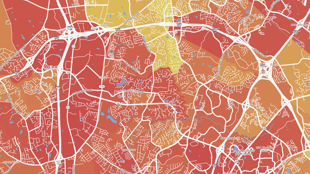 28269, NC Map of Drug-Related Crime Rates