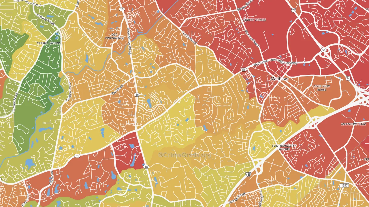 28270, NC Map of Drug-Related Crime Rates