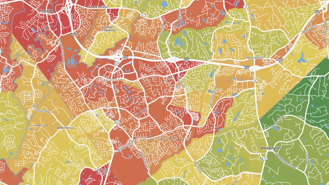 28277, NC Map of Drug-Related Crime Rates