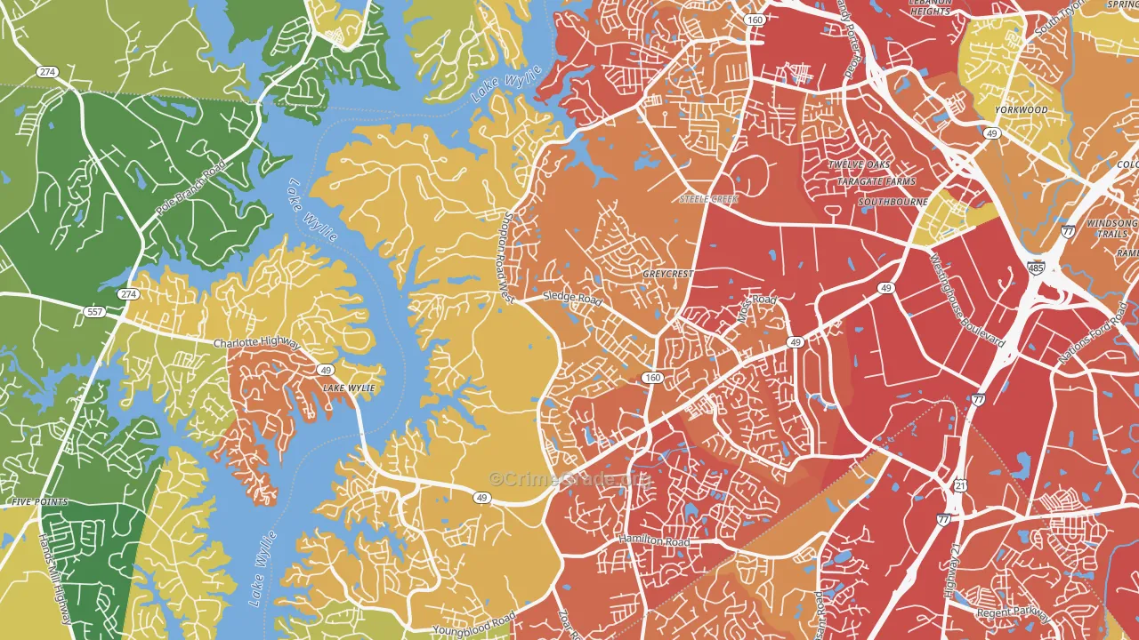 28278, NC Map of Drug-Related Crime Rates