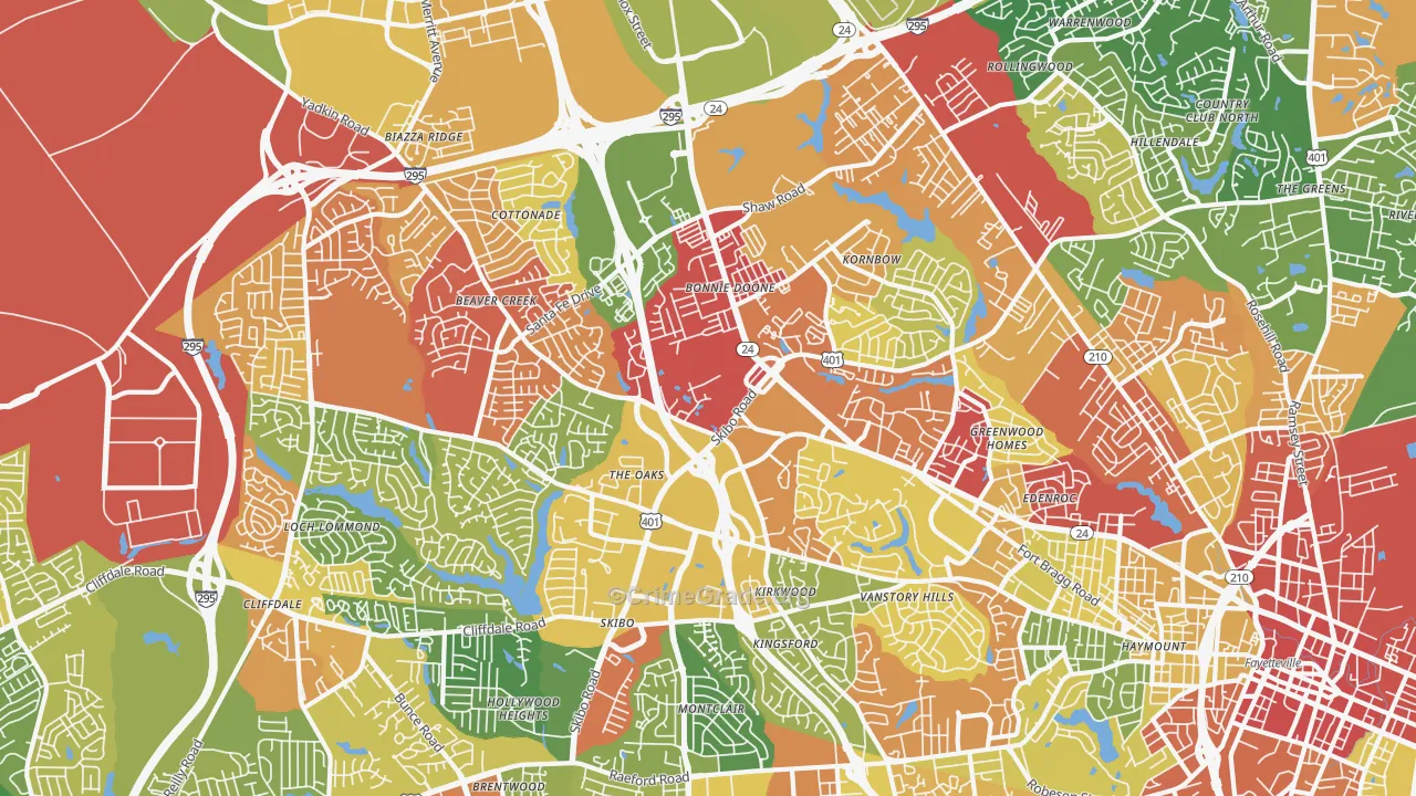 28303, NC Map of Drug-Related Crime Rates