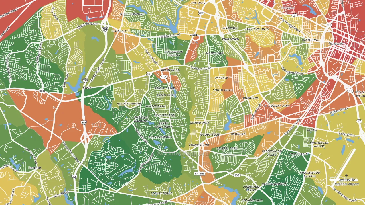 28304, NC Map of Drug-Related Crime Rates