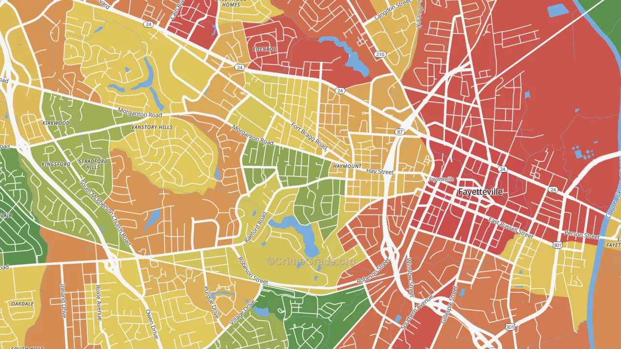 28305, NC Map of Drug-Related Crime Rates