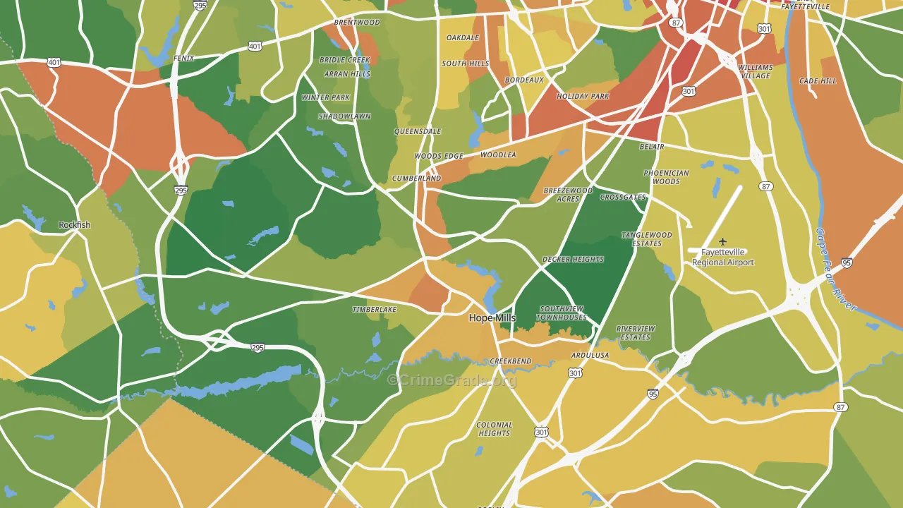 28306, NC Map of Drug-Related Crime Rates