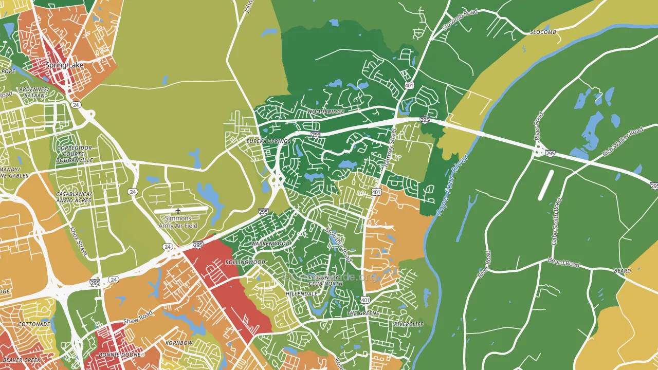 28311, NC Map of Drug-Related Crime Rates