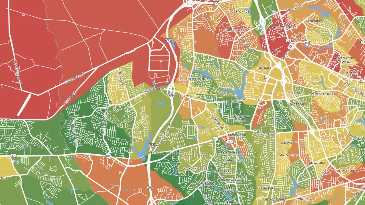 28314, NC Map of Drug-Related Crime Rates