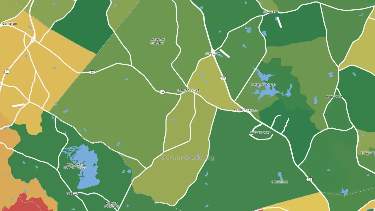 28326, NC Map of Drug-Related Crime Rates