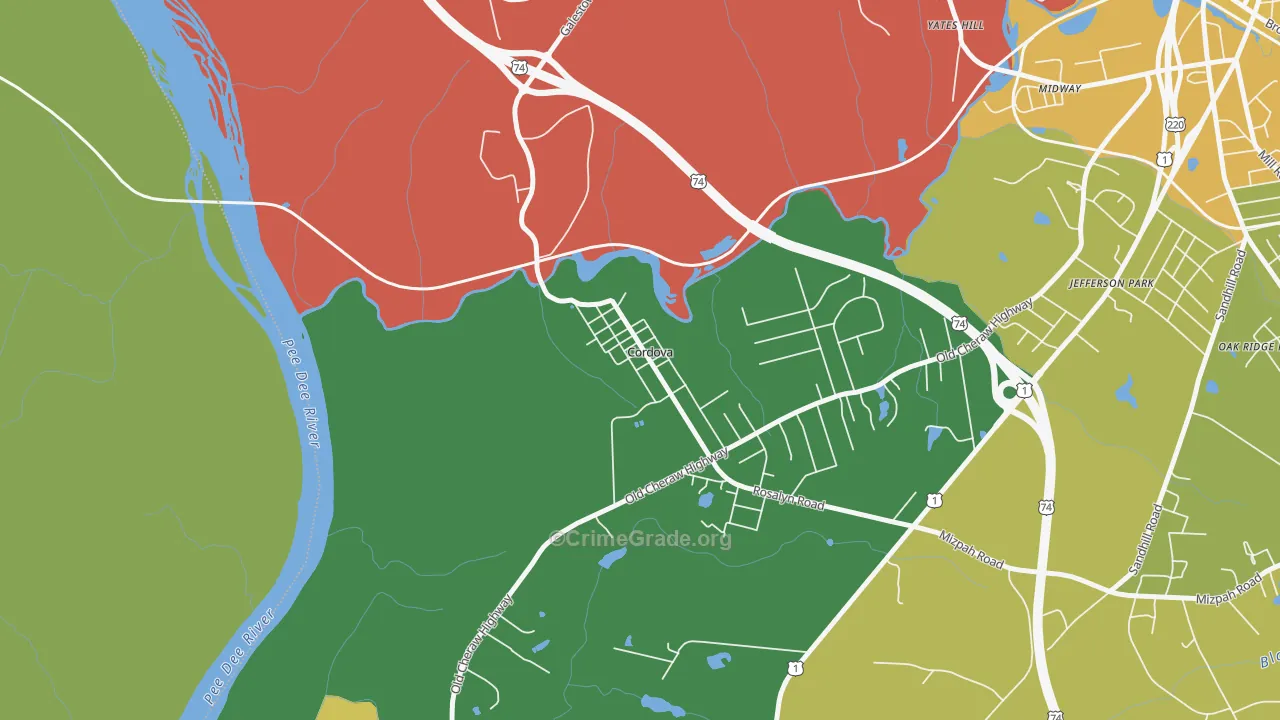 28330, NC Map of Drug-Related Crime Rates
