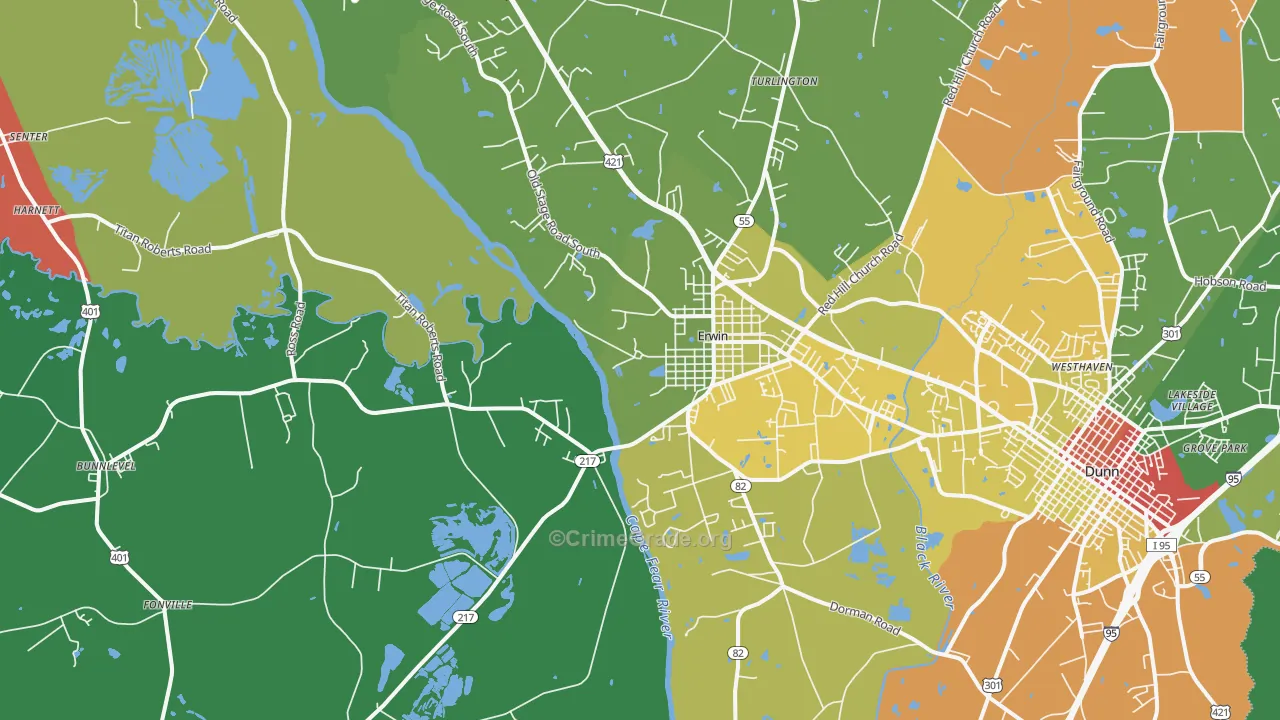 28339, NC Map of Drug-Related Crime Rates