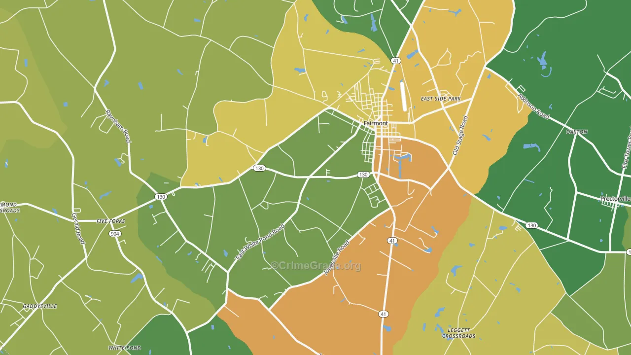 28340, NC Map of Drug-Related Crime Rates