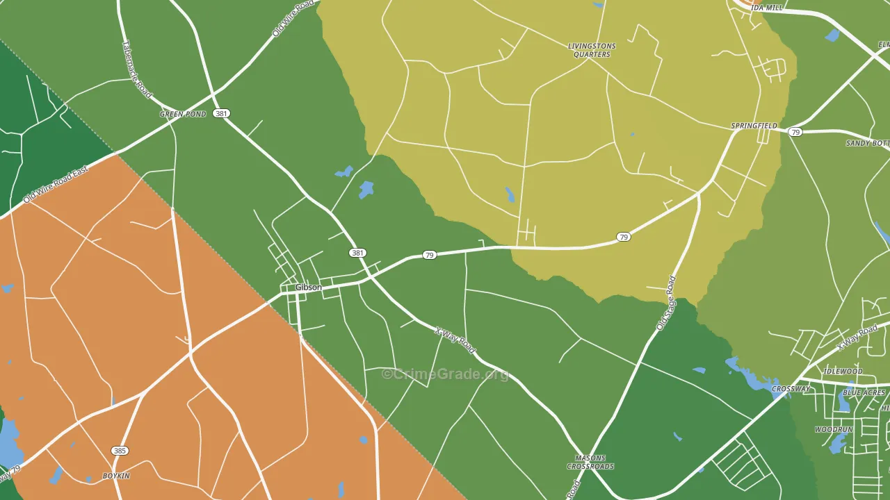 28343, NC Map of Drug-Related Crime Rates