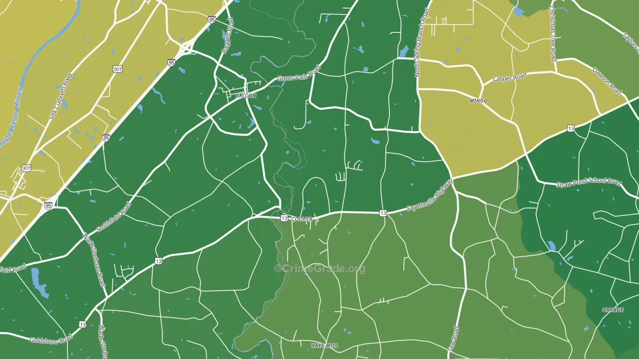 28344, NC Map of Drug-Related Crime Rates