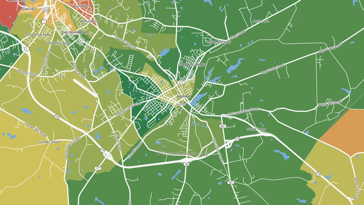 28345, NC Map of Drug-Related Crime Rates