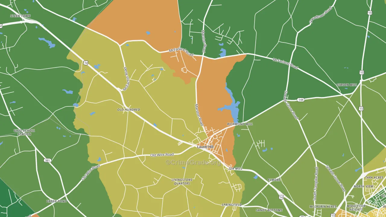 28351, NC Map of Drug-Related Crime Rates