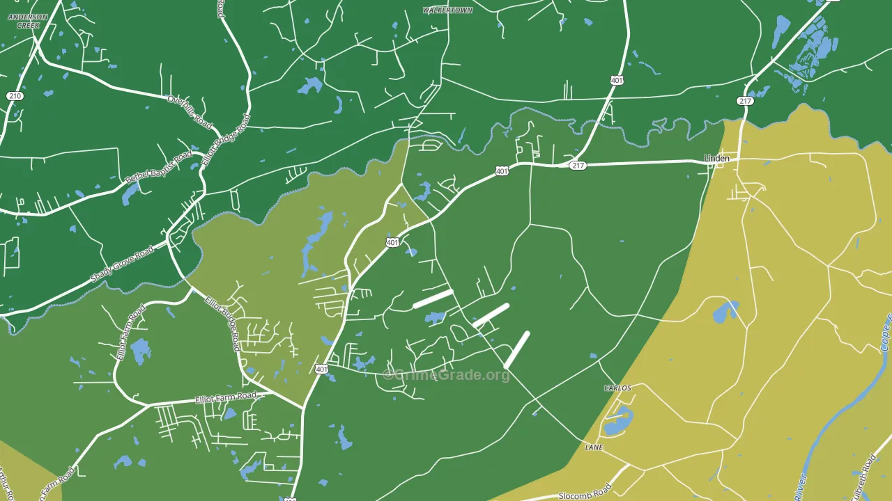 28356, NC Map of Drug-Related Crime Rates