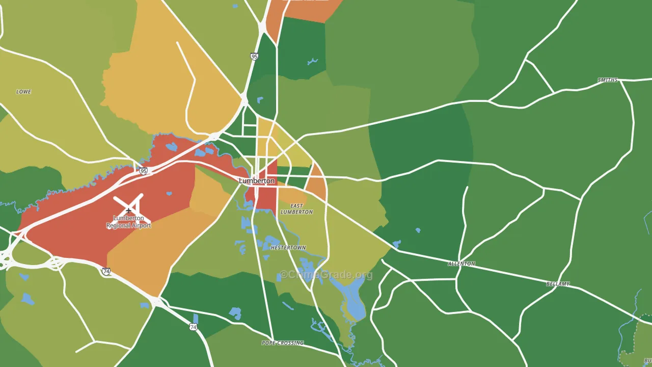 28358, NC Map of Drug-Related Crime Rates