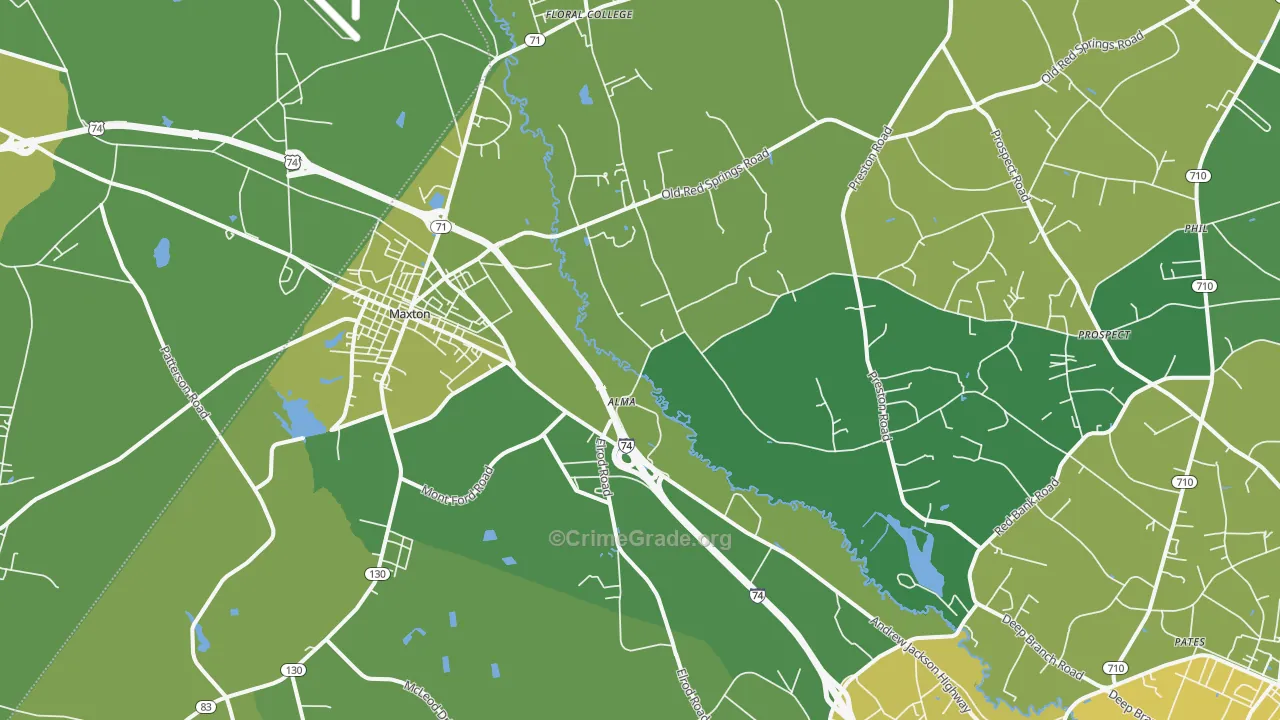 28364, NC Map of Drug-Related Crime Rates