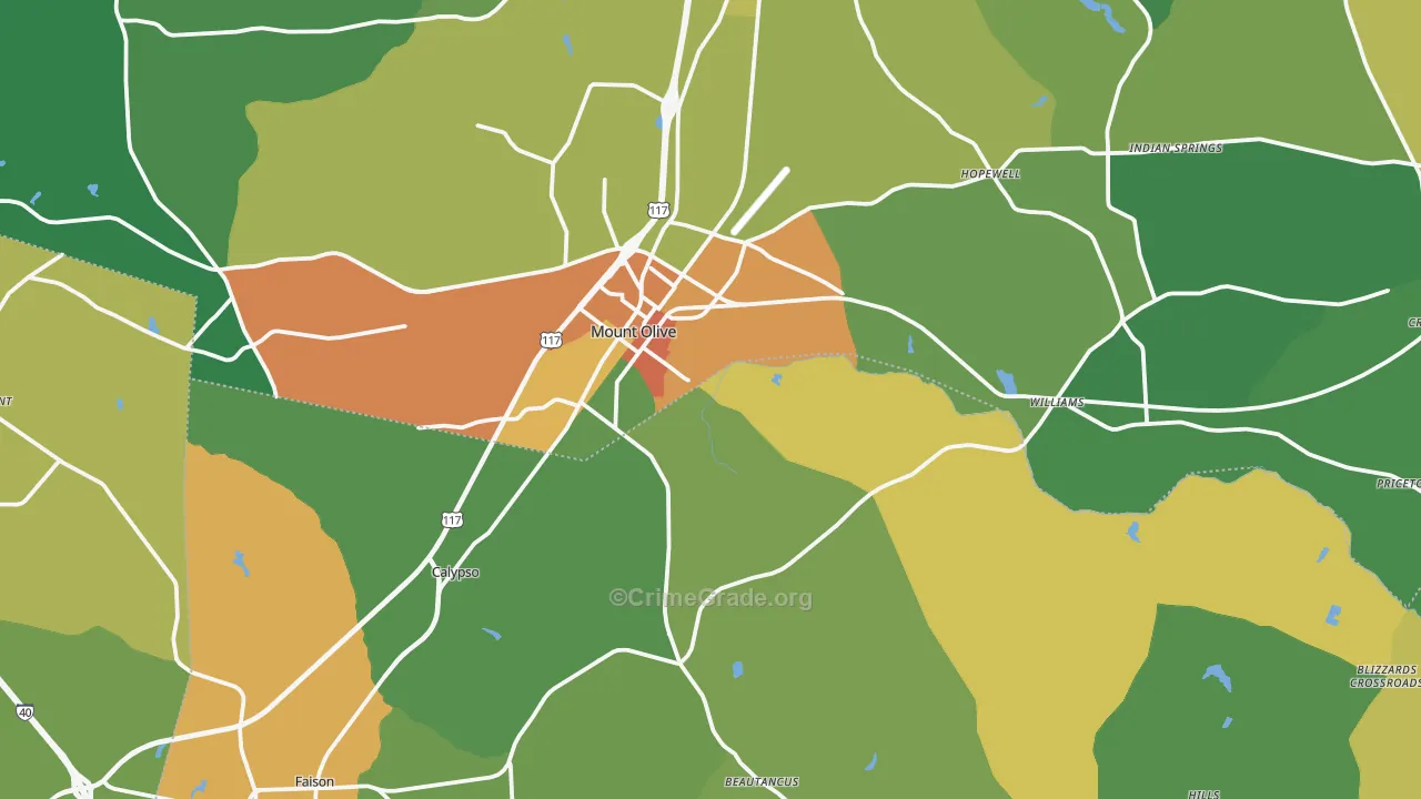 28365, NC Map of Drug-Related Crime Rates