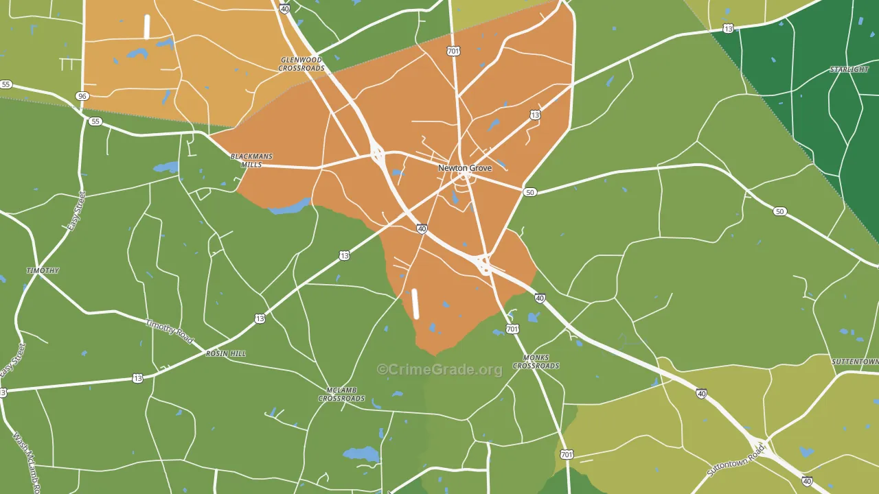 28366, NC Map of Drug-Related Crime Rates
