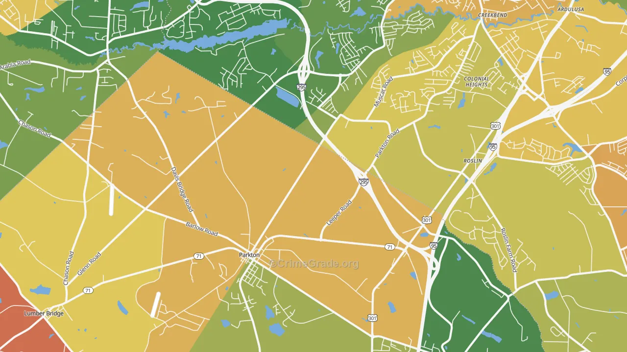 28371, NC Map of Drug-Related Crime Rates