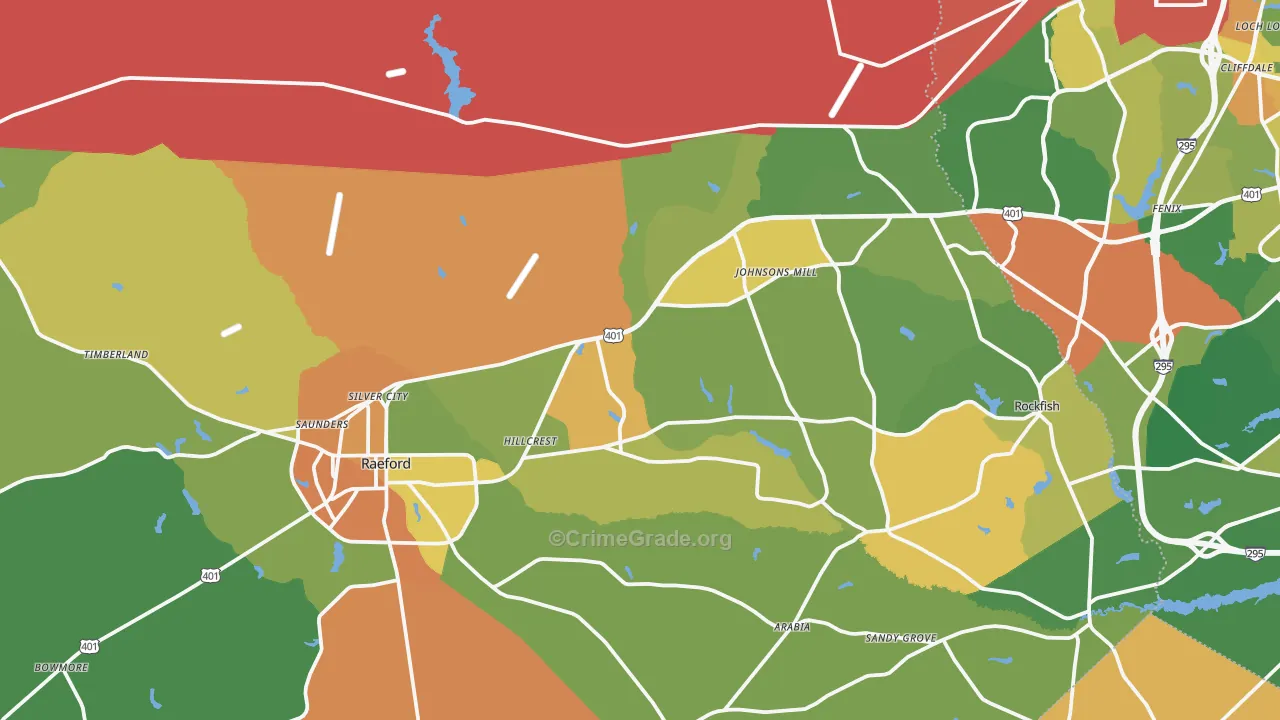 28376, NC Map of Drug-Related Crime Rates
