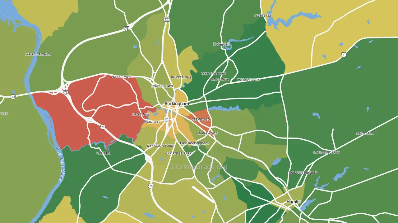 28379, NC Map of Drug-Related Crime Rates