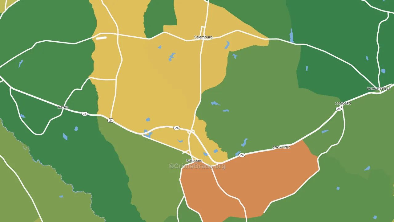 28382, NC Map of Drug-Related Crime Rates