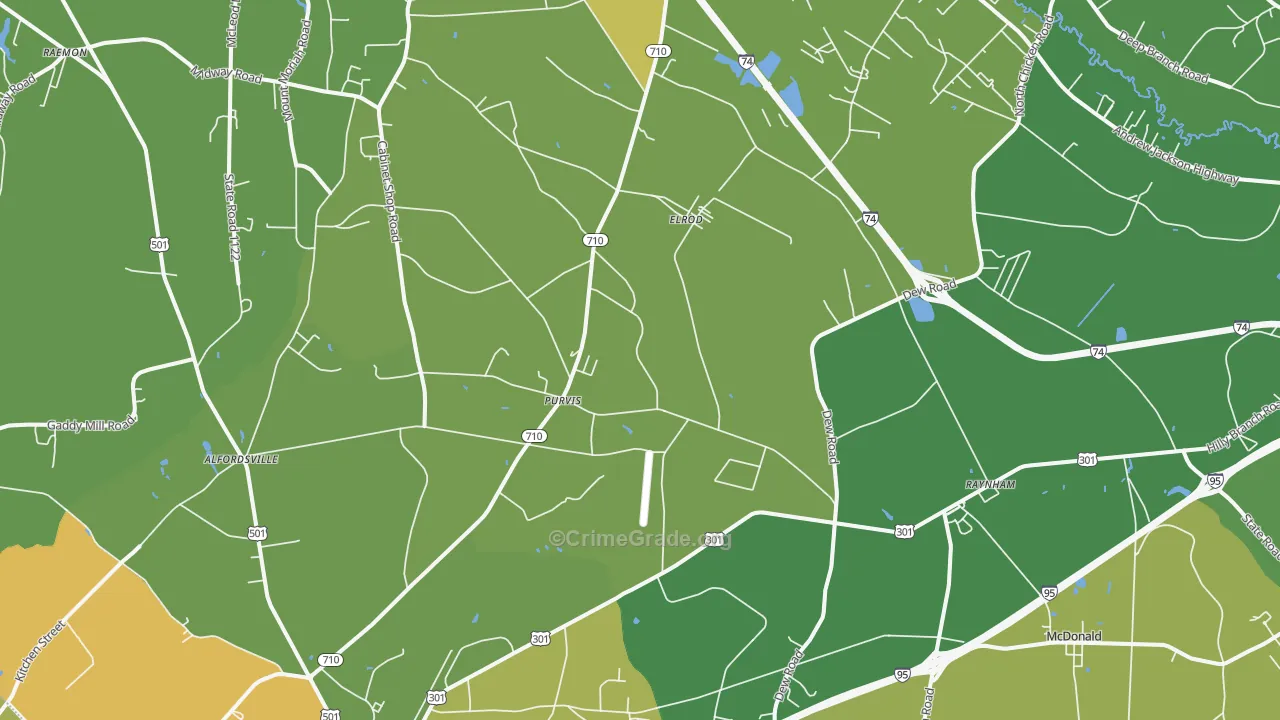 28383, NC Map of Drug-Related Crime Rates