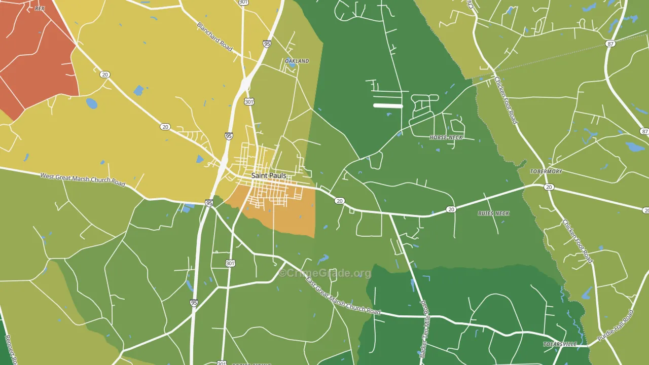 28384, NC Map of Drug-Related Crime Rates
