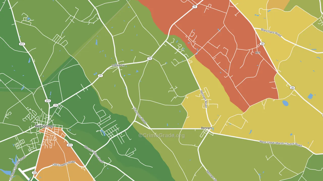 28386, NC Map of Drug-Related Crime Rates