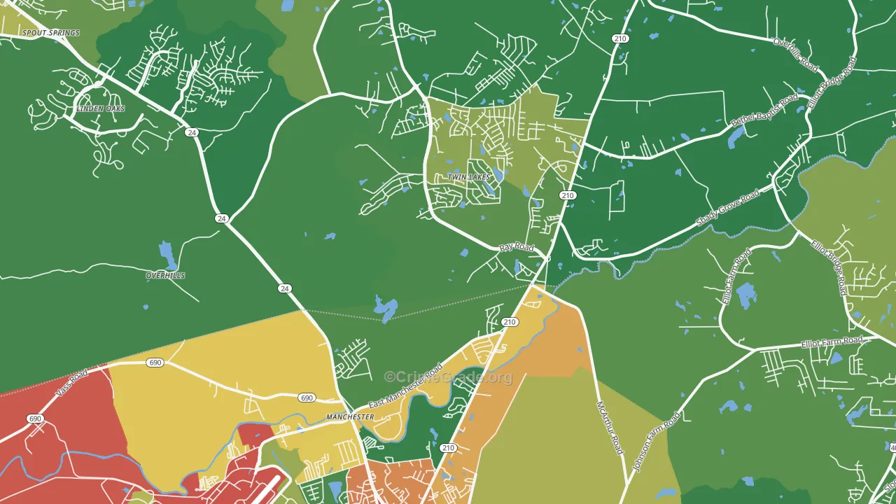 28390, NC Map of Drug-Related Crime Rates