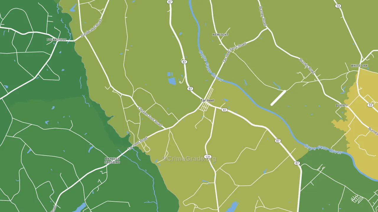 28392, NC Map of Drug-Related Crime Rates