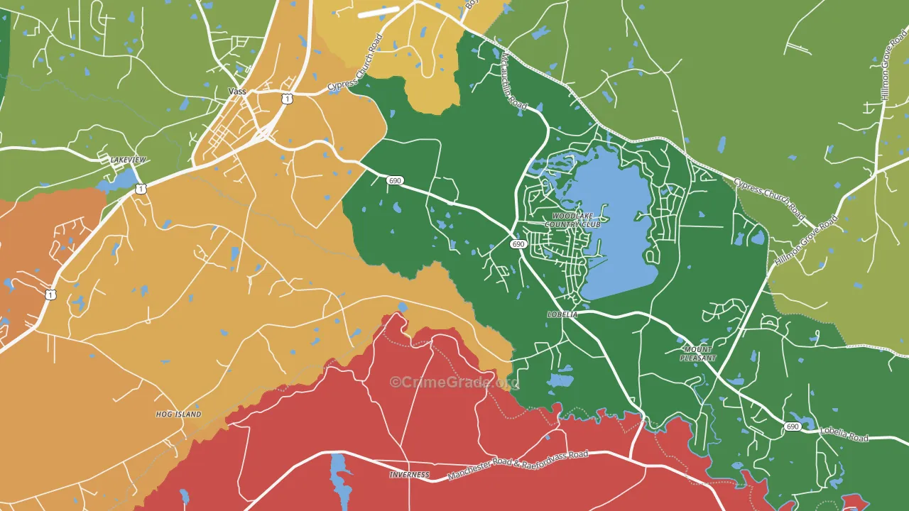 28394, NC Map of Drug-Related Crime Rates