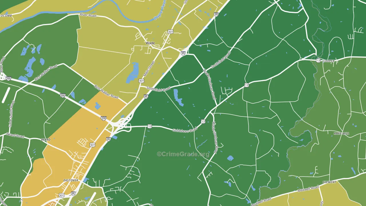 28395, NC Map of Drug-Related Crime Rates