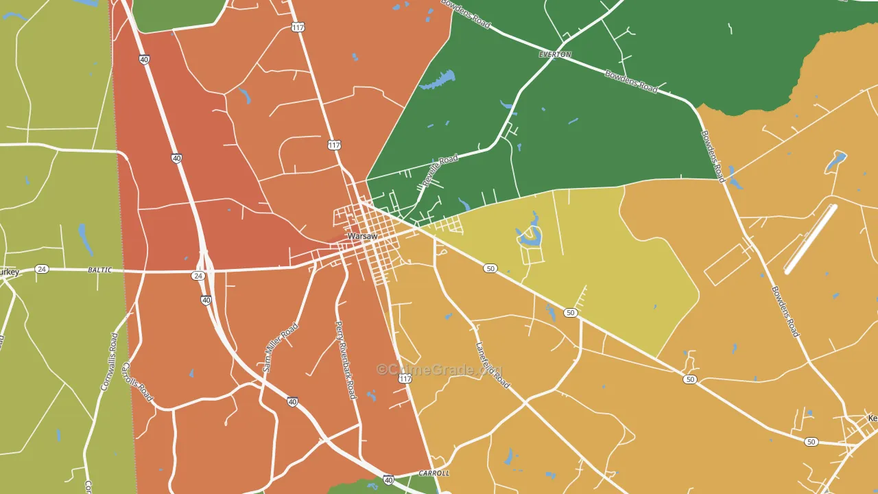 28398, NC Map of Drug-Related Crime Rates