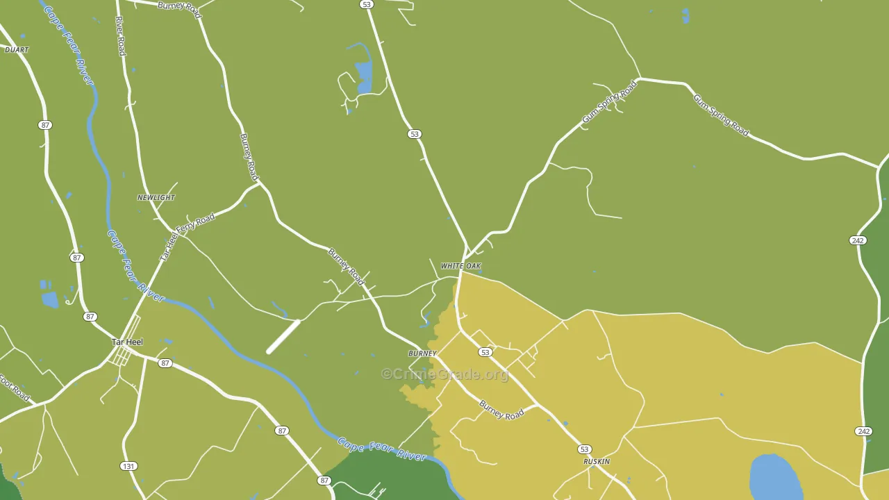 28399, NC Map of Drug-Related Crime Rates