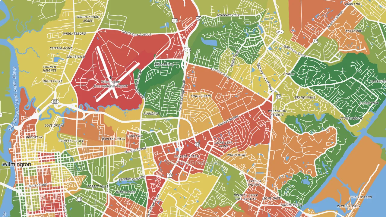 28405, NC Map of Drug-Related Crime Rates