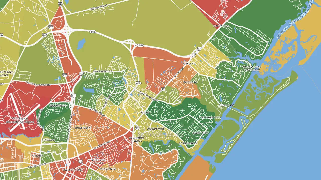 28411, NC Map of Drug-Related Crime Rates