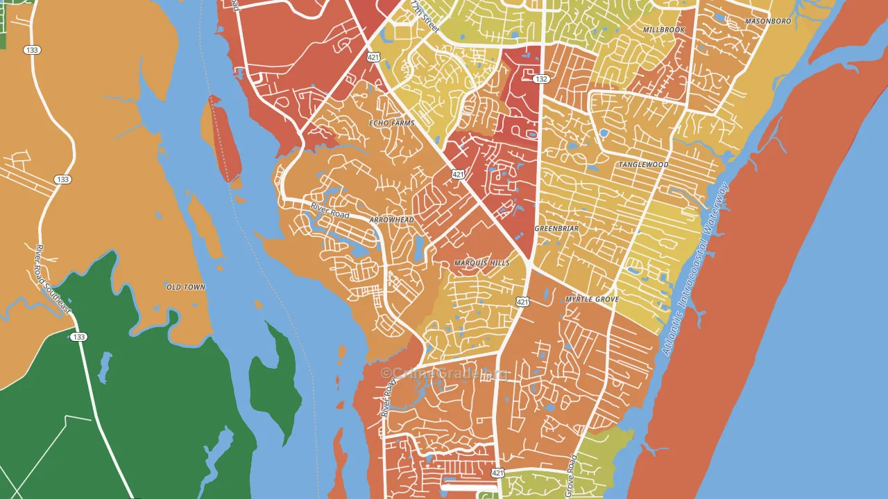 28412, NC Map of Drug-Related Crime Rates