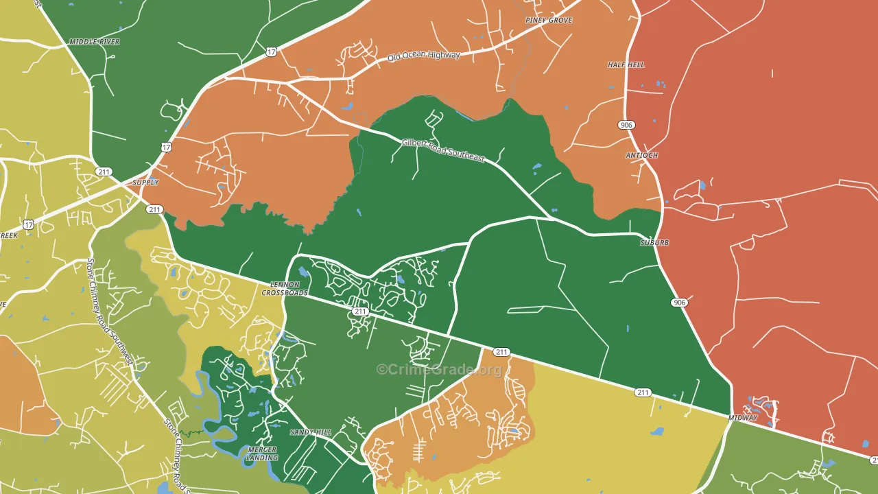 28422, NC Map of Drug-Related Crime Rates