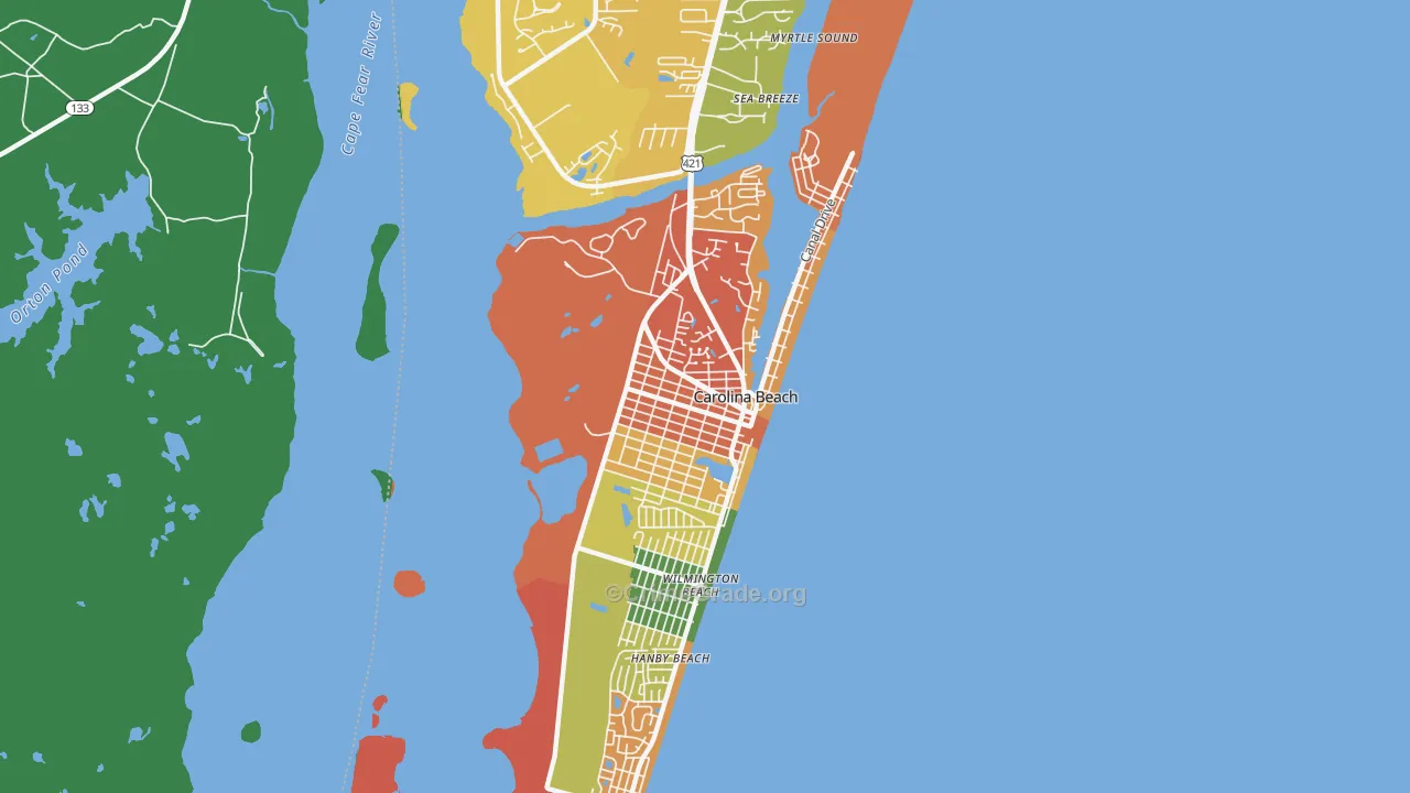 28428, NC Map of Drug-Related Crime Rates